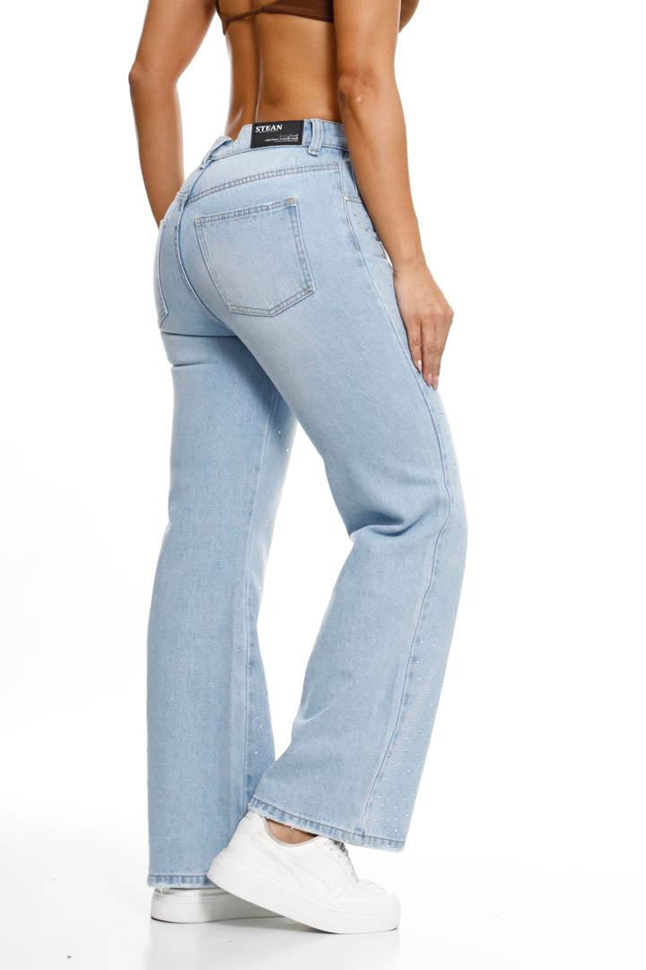 Jean Rigido Recto Piedras